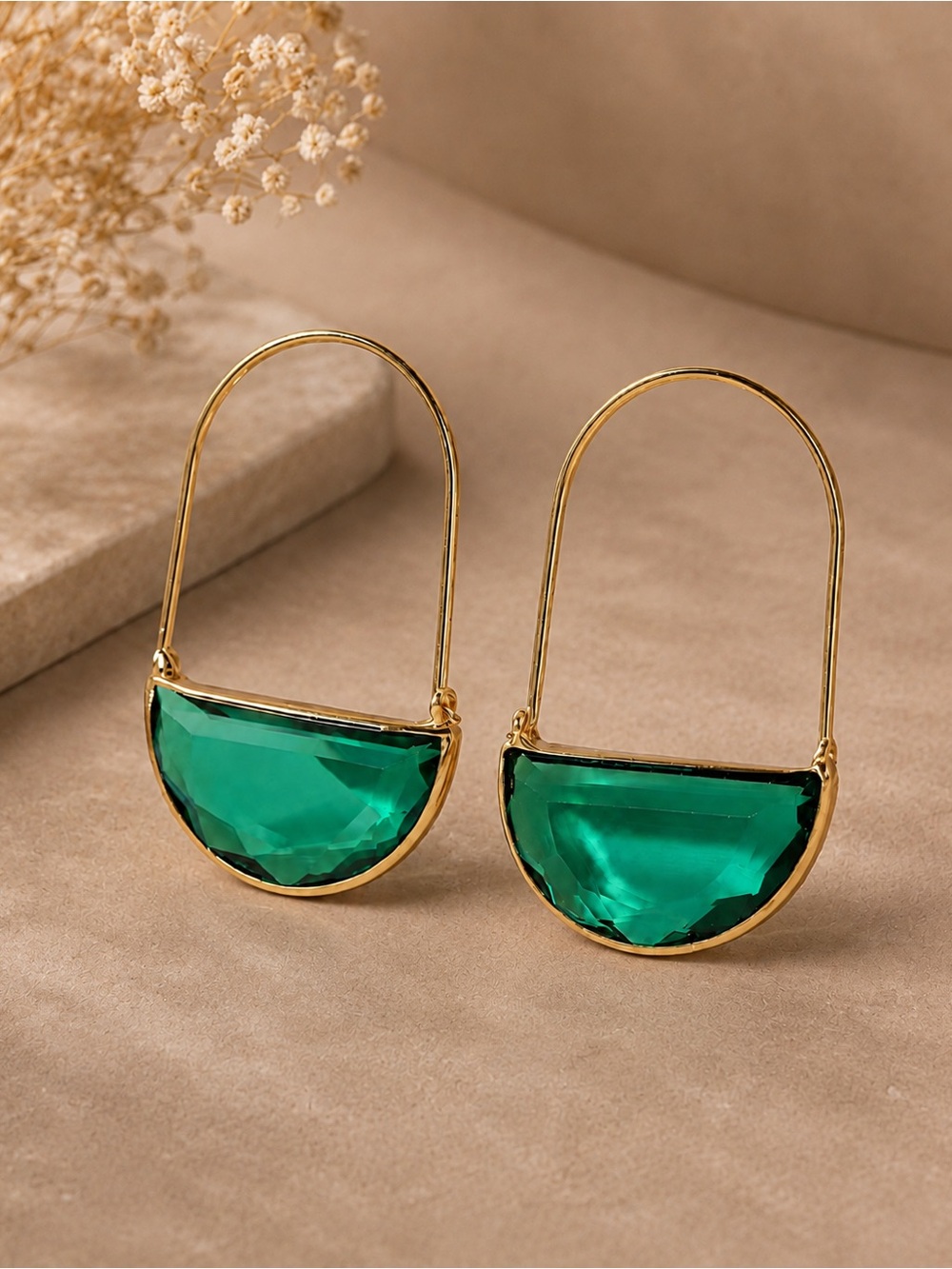 Emerald Green Drop Earrings